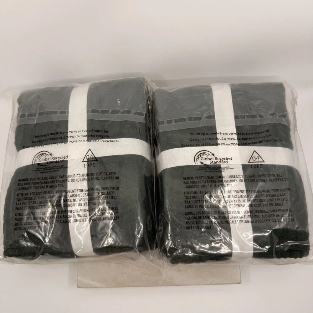 Pottery Barn Quilted Pine Belgian Flax Linen Diamond Euro Set Of Two Shams